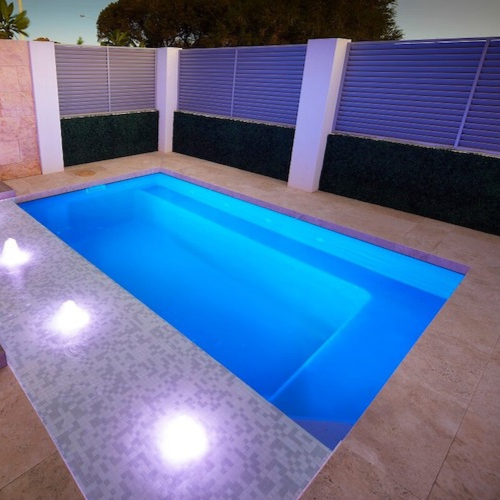 Billabong Slimline Plunge 4.2m in length installed with tiled surrounds