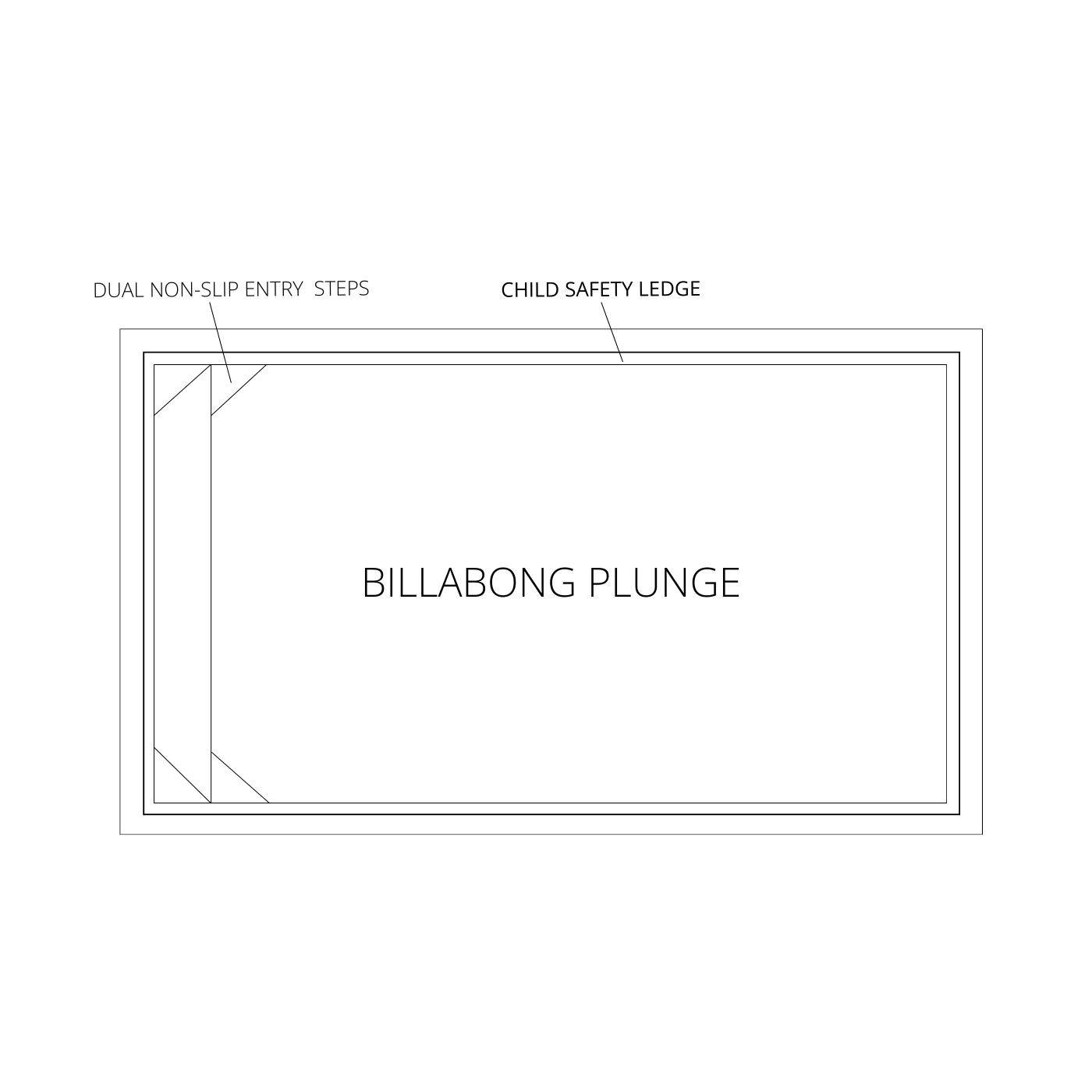 Technically drawing of Billabong Plunge Shell Design