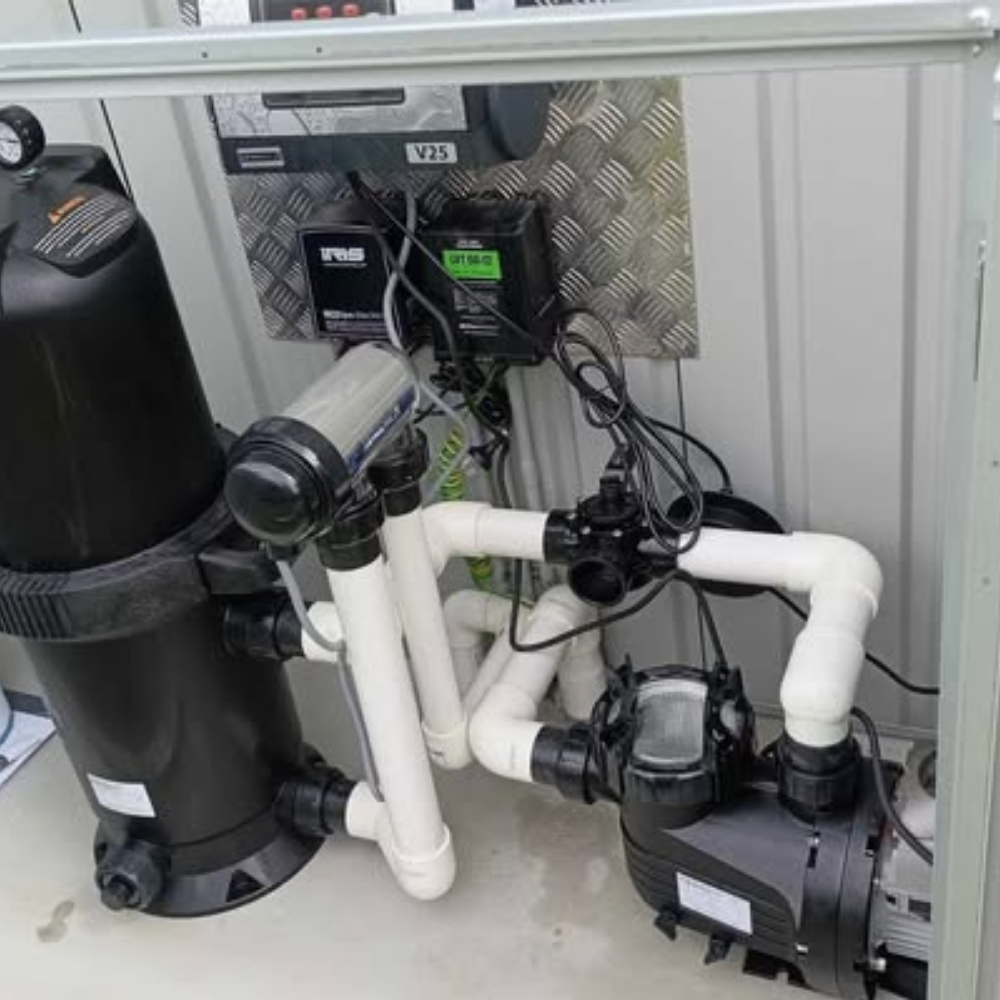 Pump system installed with powerboard
